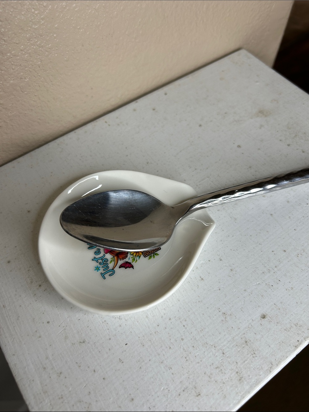 Ceramic Spoon Rest with 'Just a Little Moody' Cow Illustration - White - Picture 3 of 5